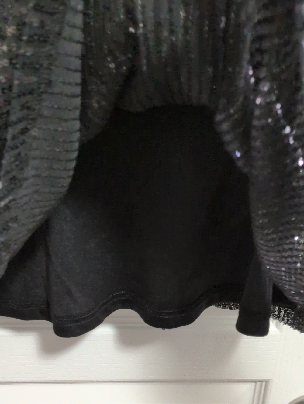 Black Sequin Wrap Top - Picture 7 of 9